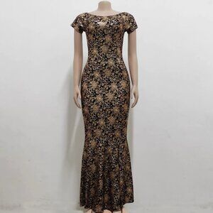 NWOT Elegant Women Neck Maxi Dress Wedding Evening Gown Formal Size L